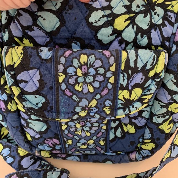 👜 VERA BRADLEY BLUE FLORAL SHOULDER CROSS BODY BAG - Picture 4 of 10